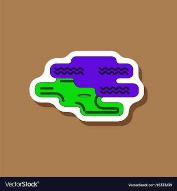 Paper sticker on stylish background golf hole vector image