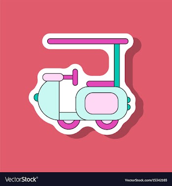 Paper sticker on stylish background golf machine vector image