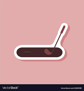 Paper sticker on stylish background golf stick vector image