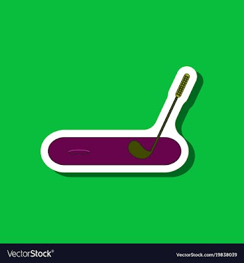 Paper sticker on stylish background golf stick vector image