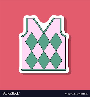 Paper sticker on stylish background golf vest vector image