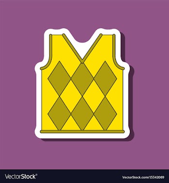 Paper sticker on stylish background golf vest vector image