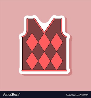 Paper sticker on stylish background golf vest vector image