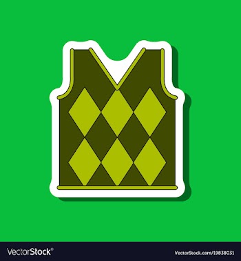 Paper sticker on stylish background golf vest vector image