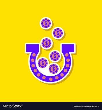 Paper sticker on stylish background good luck logo vector image