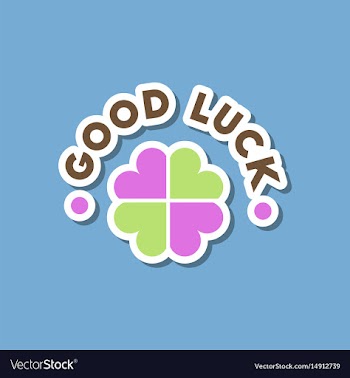 Paper sticker on stylish background good luck logo vector image