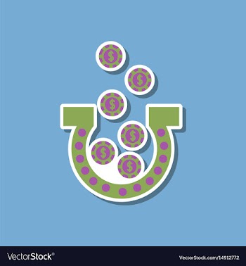 Paper sticker on stylish background good luck logo vector image