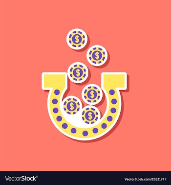 Paper sticker on stylish background good luck logo vector image