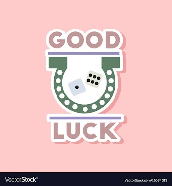 Paper sticker on stylish background good luck logo vector image