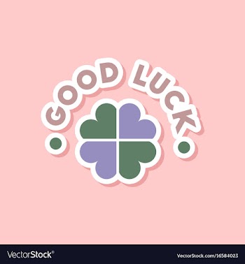 Paper sticker on stylish background good luck logo vector image