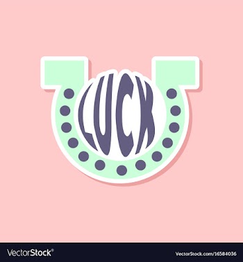 Paper sticker on stylish background good luck logo vector image