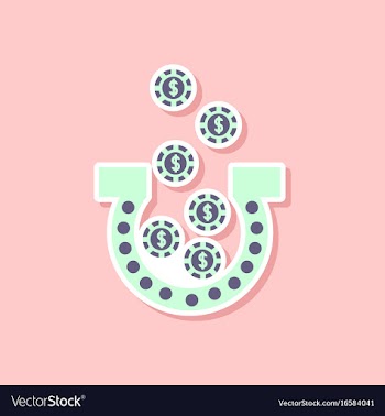 Paper sticker on stylish background good luck logo vector image