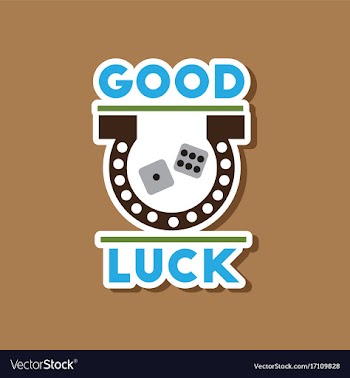 Paper sticker on stylish background good luck logo vector image