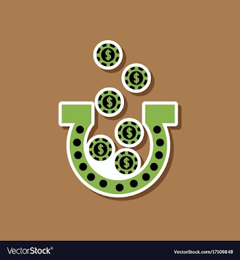 Paper sticker on stylish background good luck logo vector image