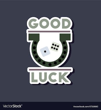 Paper sticker on stylish background good luck logo vector image