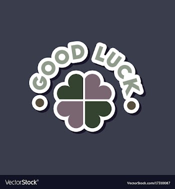 Paper sticker on stylish background good luck logo vector image