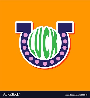 Paper sticker on stylish background good luck logo vector image