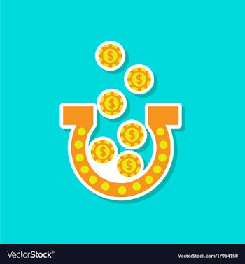 Paper sticker on stylish background good luck logo vector image