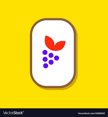 Paper sticker on stylish background grapes with vector image