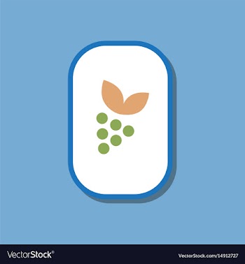 Paper sticker on stylish background grapes with vector image