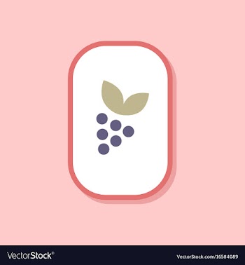 Paper sticker on stylish background grapes with vector image