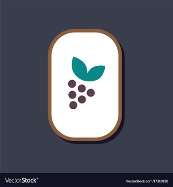 Paper sticker on stylish background grapes with vector image
