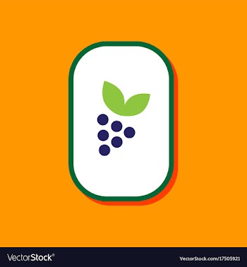 Paper sticker on stylish background grapes with vector image
