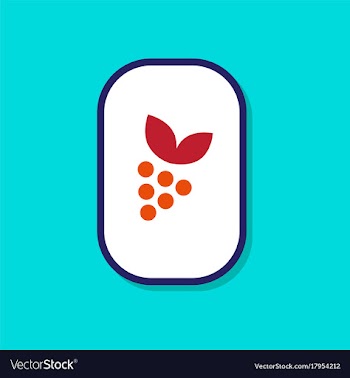 Paper sticker on stylish background grapes with vector image