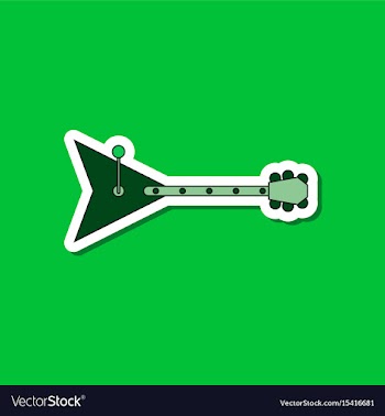 Paper sticker on stylish background guitar vector image