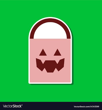 Paper sticker on stylish background halloween bag vector image