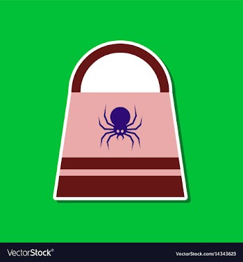 Paper sticker on stylish background halloween bag vector image