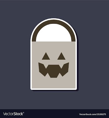 Paper sticker on stylish background halloween bag vector image