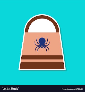 Paper sticker on stylish background halloween bag vector image