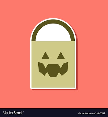 Paper sticker on stylish background halloween bag vector image
