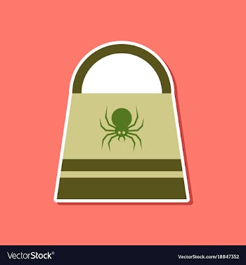 Paper sticker on stylish background halloween bag vector image