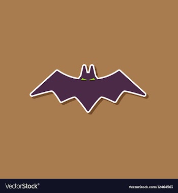 Paper sticker on stylish background halloween bat vector image