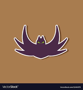 Paper sticker on stylish background halloween bat vector image