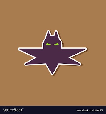 Paper sticker on stylish background halloween bat vector image