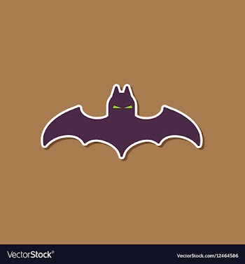 Paper sticker on stylish background halloween bat vector image