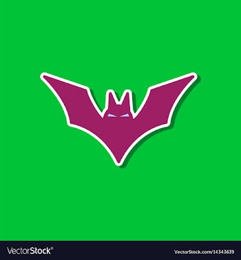 Paper sticker on stylish background halloween bat vector image