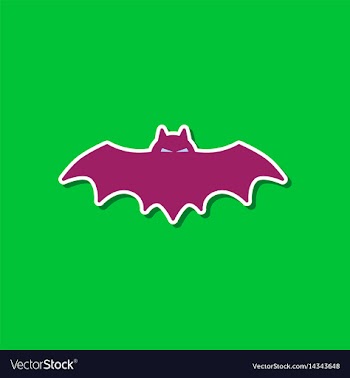 Paper sticker on stylish background halloween bat vector image