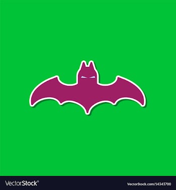 Paper sticker on stylish background halloween bat vector image
