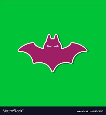 Paper sticker on stylish background halloween bat vector image