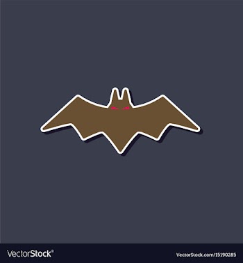 Paper sticker on stylish background halloween bat vector image