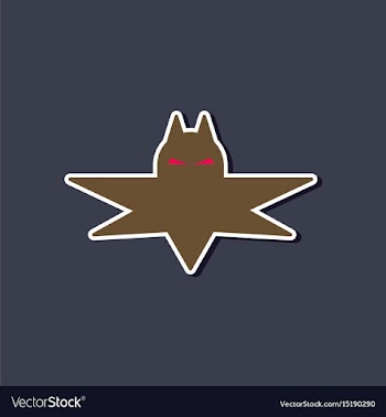 Paper sticker on stylish background halloween bat vector image