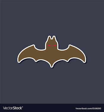 Paper sticker on stylish background halloween bat vector image