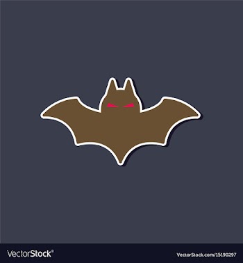 Paper sticker on stylish background halloween bat vector image