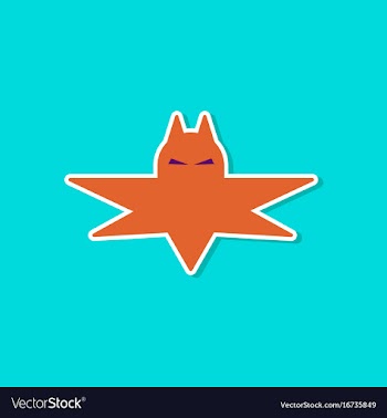 Paper sticker on stylish background halloween bat vector image