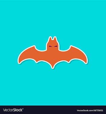 Paper sticker on stylish background halloween bat vector image