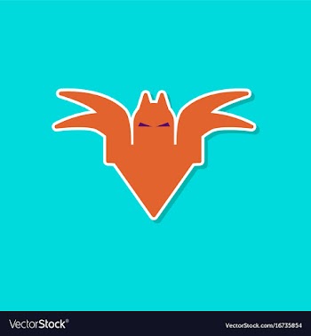 Paper sticker on stylish background halloween bat vector image